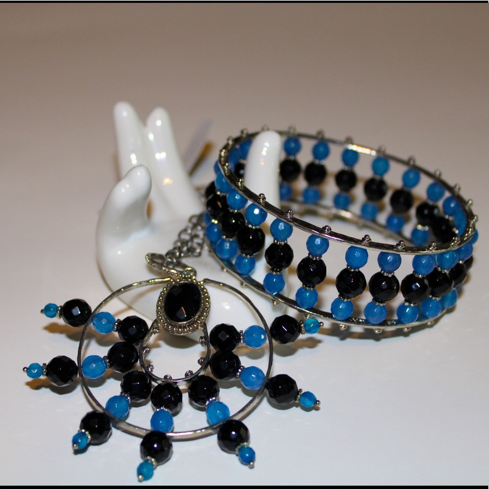 Sara Blaine Indigo Bracelet and Necklace Set